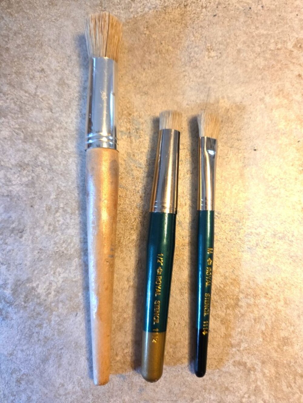 3 New Stencil Brushes by Royal Stencil 1/2" and M other larger